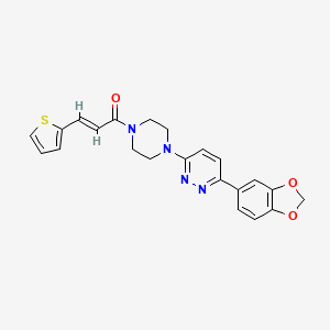 (E)-1-(4-(6-(benzo[d][1,3]dioxol-5-yl)pyridazin-3-yl)piperazin-1-yl)-3-(thiophen-2-yl)prop-2-en-1-one