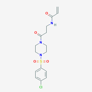 molecular formula C16H20ClN3O4S B2999629 N-[3-[4-(4-Chlorophenyl)sulfonylpiperazin-1-yl]-3-oxopropyl]prop-2-enamide CAS No. 2199201-55-1