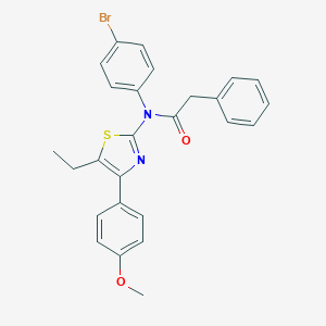 molecular formula C26H23BrN2O2S B299963 N-(4-bromophenyl)-N-[5-ethyl-4-(4-methoxyphenyl)-1,3-thiazol-2-yl]-2-phenylacetamide 