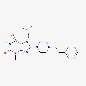 molecular formula C22H30N6O2 B2999638 7-isobutyl-3-methyl-8-(4-phenethylpiperazin-1-yl)-1H-purine-2,6(3H,7H)-dione CAS No. 902333-36-2