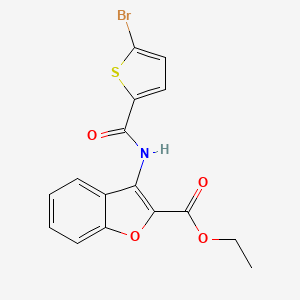 molecular formula C16H12BrNO4S B2999652 Ethyl 3-(5-bromothiophene-2-carboxamido)benzofuran-2-carboxylate CAS No. 477501-59-0