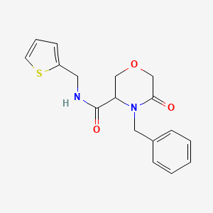 molecular formula C17H18N2O3S B2999658 4-苄基-5-氧代-N-(噻吩-2-基甲基)吗啉-3-甲酰胺 CAS No. 1351581-86-6
