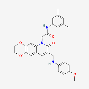 N-(3,5-dimethylphenyl)-2-(8-(((4-methoxyphenyl)amino)methyl)-7-oxo-2,3-dihydro-[1,4]dioxino[2,3-g]quinolin-6(7H)-yl)acetamide