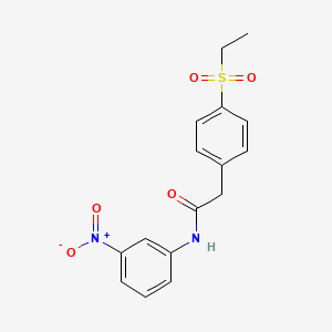 molecular formula C16H16N2O5S B2999666 2-(4-(ethylsulfonyl)phenyl)-N-(3-nitrophenyl)acetamide CAS No. 941931-74-4