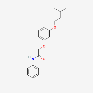 molecular formula C20H25NO3 B2999669 2-[3-(3-methylbutoxy)phenoxy]-N-(4-methylphenyl)acetamide CAS No. 391230-76-5