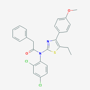 N-(2,4-dichlorophenyl)-N-[5-ethyl-4-(4-methoxyphenyl)-1,3-thiazol-2-yl]-2-phenylacetamide