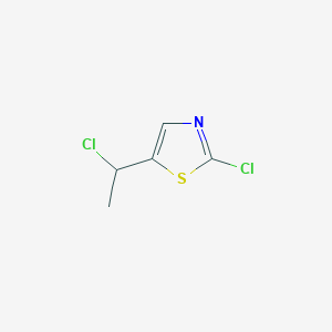 molecular formula C5H5Cl2NS B2999671 Thiazole, 2-chloro-5-(1-chloroethyl)- CAS No. 40982-19-2