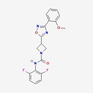 molecular formula C19H16F2N4O3 B2999674 N-(2,6-difluorophenyl)-3-(3-(2-methoxyphenyl)-1,2,4-oxadiazol-5-yl)azetidine-1-carboxamide CAS No. 1396806-04-4