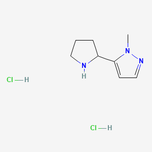 molecular formula C8H15Cl2N3 B2999676 1-甲基-5-(吡咯烷-2-基)-1H-吡唑二盐酸盐 CAS No. 2138222-46-3