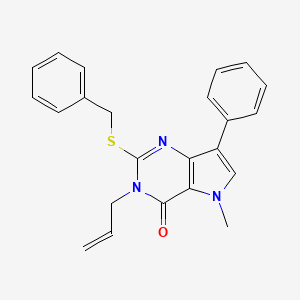 molecular formula C23H21N3OS B2999679 3-烯丙基-2-(苄硫基)-5-甲基-7-苯基-3H-吡咯并[3,2-d]嘧啶-4(5H)-酮 CAS No. 1110995-71-5