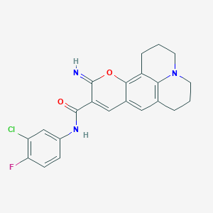 N-(3-chloro-4-fluorophenyl)-11-imino-2,3,6,7-tetrahydro-1H,5H,11H-pyrano[2,3-f]pyrido[3,2,1-ij]quinoline-10-carboxamide