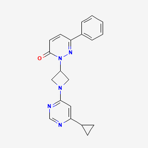 molecular formula C20H19N5O B2999684 2-[1-(6-Cyclopropylpyrimidin-4-yl)azetidin-3-yl]-6-phenylpyridazin-3-one CAS No. 2380080-47-5