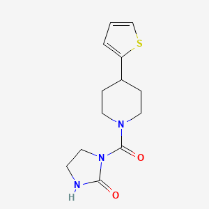 molecular formula C13H17N3O2S B2999692 1-(4-(Thiophen-2-yl)piperidine-1-carbonyl)imidazolidin-2-one CAS No. 1798029-28-3