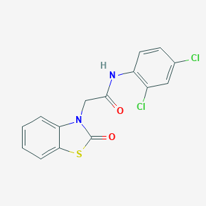 molecular formula C15H10Cl2N2O2S B299970 N-(2,4-dichlorophenyl)-2-(2-oxo-1,3-benzothiazol-3(2H)-yl)acetamide 