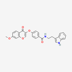 molecular formula C27H22N2O5 B2999713 N-(2-(1H-indol-3-yl)ethyl)-4-((7-methoxy-4-oxo-4H-chromen-3-yl)oxy)benzamide CAS No. 951950-75-7
