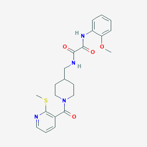 molecular formula C22H26N4O4S B2999716 N1-(2-methoxyphenyl)-N2-((1-(2-(methylthio)nicotinoyl)piperidin-4-yl)methyl)oxalamide CAS No. 1235315-55-5