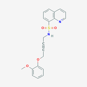molecular formula C20H18N2O4S B2999717 N-(4-(2-methoxyphenoxy)but-2-yn-1-yl)quinoline-8-sulfonamide CAS No. 1428364-26-4