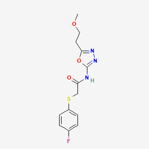 2-((4-fluorophenyl)thio)-N-(5-(2-methoxyethyl)-1,3,4-oxadiazol-2-yl)acetamide