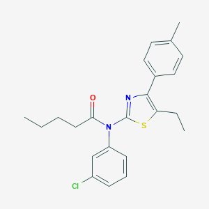 molecular formula C23H25ClN2OS B299972 N-(3-chlorophenyl)-N-[5-ethyl-4-(4-methylphenyl)-1,3-thiazol-2-yl]pentanamide 