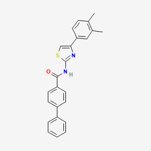 molecular formula C24H20N2OS B2999722 N-(4-(3,4-dimethylphenyl)thiazol-2-yl)-[1,1'-biphenyl]-4-carboxamide CAS No. 313374-92-4