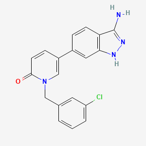 5-(3-Amino-1H-indazol-6-yl)-1-[(3-chlorophenyl)methyl]pyridin-2-one