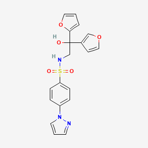 2-(furan-2-yl)-2-(furan-3-yl)-2-hydroxy-S-[4-(1H-pyrazol-1-yl)phenyl]ethane-1-sulfonamido