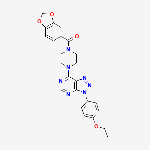 molecular formula C24H23N7O4 B2999732 benzo[d][1,3]dioxol-5-yl(4-(3-(4-ethoxyphenyl)-3H-[1,2,3]triazolo[4,5-d]pyrimidin-7-yl)piperazin-1-yl)methanone CAS No. 920417-38-5