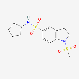 molecular formula C14H20N2O4S2 B2999733 N-cyclopentyl-1-(methylsulfonyl)indoline-5-sulfonamide CAS No. 919242-00-5