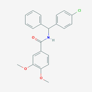 molecular formula C22H20ClNO3 B299974 N-[(4-chlorophenyl)(phenyl)methyl]-3,4-dimethoxybenzamide 