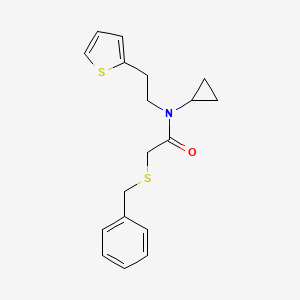 2-(benzylthio)-N-cyclopropyl-N-(2-(thiophen-2-yl)ethyl)acetamide