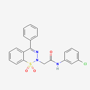 molecular formula C21H16ClN3O3S B2999767 N-(3-chlorophenyl)-2-(1,1-dioxido-4-phenyl-2H-1,2,3-benzothiadiazin-2-yl)acetamide CAS No. 1031599-07-1