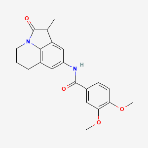 molecular formula C21H22N2O4 B2999768 3,4-dimethoxy-N-(1-methyl-2-oxo-2,4,5,6-tetrahydro-1H-pyrrolo[3,2,1-ij]quinolin-8-yl)benzamide CAS No. 898411-00-2