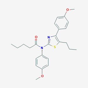 molecular formula C25H30N2O3S B299977 N-(4-methoxyphenyl)-N-[4-(4-methoxyphenyl)-5-propyl-1,3-thiazol-2-yl]pentanamide 