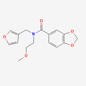 molecular formula C16H17NO5 B2999770 N-(furan-3-ylmethyl)-N-(2-methoxyethyl)benzo[d][1,3]dioxole-5-carboxamide CAS No. 1421451-14-0