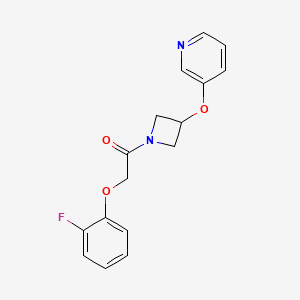 molecular formula C16H15FN2O3 B2999773 2-(2-氟苯氧基)-1-(3-(吡啶-3-基氧基)氮杂环丁-1-基)乙酮 CAS No. 1904317-09-4