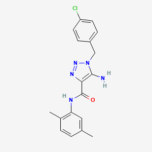 molecular formula C18H18ClN5O B2999778 5-amino-1-(4-chlorobenzyl)-N-(2,5-dimethylphenyl)-1H-1,2,3-triazole-4-carboxamide CAS No. 899736-33-5