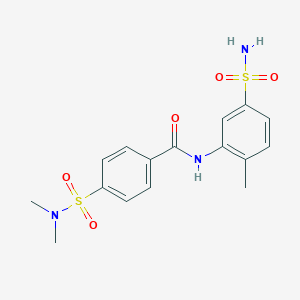 molecular formula C16H19N3O5S2 B299978 4-(dimethylsulfamoyl)-N-(2-methyl-5-sulfamoylphenyl)benzamide 