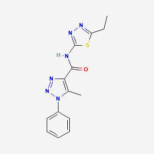 molecular formula C14H14N6OS B2999783 N-(5-ethyl-1,3,4-thiadiazol-2-yl)-5-methyl-1-phenyl-1H-1,2,3-triazole-4-carboxamide CAS No. 871323-50-1