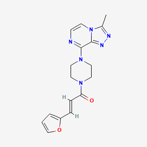 molecular formula C17H18N6O2 B2999784 (E)-3-(furan-2-yl)-1-(4-(3-methyl-[1,2,4]triazolo[4,3-a]pyrazin-8-yl)piperazin-1-yl)prop-2-en-1-one CAS No. 2035003-97-3