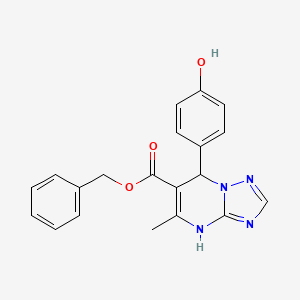 molecular formula C20H18N4O3 B2999785 Benzyl 7-(4-hydroxyphenyl)-5-methyl-4,7-dihydro-[1,2,4]triazolo[1,5-a]pyrimidine-6-carboxylate CAS No. 457950-91-3