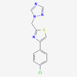 molecular formula C12H9ClN4S B2999787 1-{[4-(4-chlorophenyl)-1,3-thiazol-2-yl]methyl}-1H-1,2,4-triazole CAS No. 133767-51-8