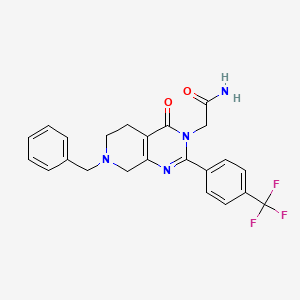 molecular formula C23H21F3N4O2 B2999790 2-(7-benzyl-4-oxo-2-(4-(trifluoromethyl)phenyl)-5,6,7,8-tetrahydropyrido[3,4-d]pyrimidin-3(4H)-yl)acetamide CAS No. 1185045-26-4