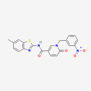 molecular formula C21H16N4O4S B2999791 N-(6-甲基苯并[d]噻唑-2-基)-1-(3-硝基苄基)-6-氧代-1,6-二氢吡啶-3-甲酰胺 CAS No. 942010-07-3