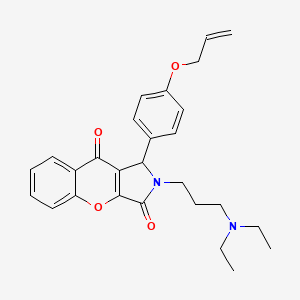 molecular formula C27H30N2O4 B2999796 1-(4-(Allyloxy)phenyl)-2-(3-(diethylamino)propyl)-1,2-dihydrochromeno[2,3-c]pyrrole-3,9-dione CAS No. 631867-11-3