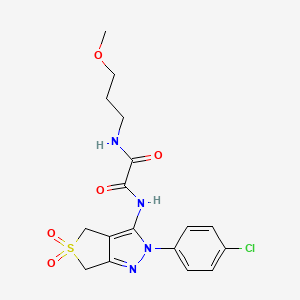 N1-(2-(4-chlorophenyl)-5,5-dioxido-4,6-dihydro-2H-thieno[3,4-c]pyrazol-3-yl)-N2-(3-methoxypropyl)oxalamide