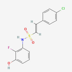 molecular formula C14H11ClFNO3S B2999798 (E)-2-(4-Chlorophenyl)-N-(2-fluoro-3-hydroxyphenyl)ethenesulfonamide CAS No. 1424357-96-9