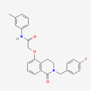 molecular formula C25H23FN2O3 B2999803 2-((2-(4-fluorobenzyl)-1-oxo-1,2,3,4-tetrahydroisoquinolin-5-yl)oxy)-N-(m-tolyl)acetamide CAS No. 850905-92-9