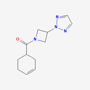 molecular formula C12H16N4O B2999811 Cyclohex-3-en-1-yl-[3-(triazol-2-yl)azetidin-1-yl]methanone CAS No. 2415525-89-0