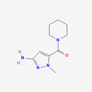 molecular formula C10H16N4O B2999827 3-Amino-1-methylpyrazol-5-yl piperidyl ketone CAS No. 1174846-85-5