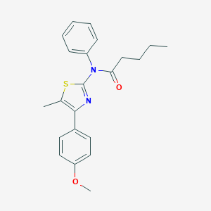 molecular formula C22H24N2O2S B299983 N-[4-(4-methoxyphenyl)-5-methyl-1,3-thiazol-2-yl]-N-phenylpentanamide 